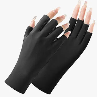 Women's ice silk sunscreen gloves with UPF50 protection in various colour options