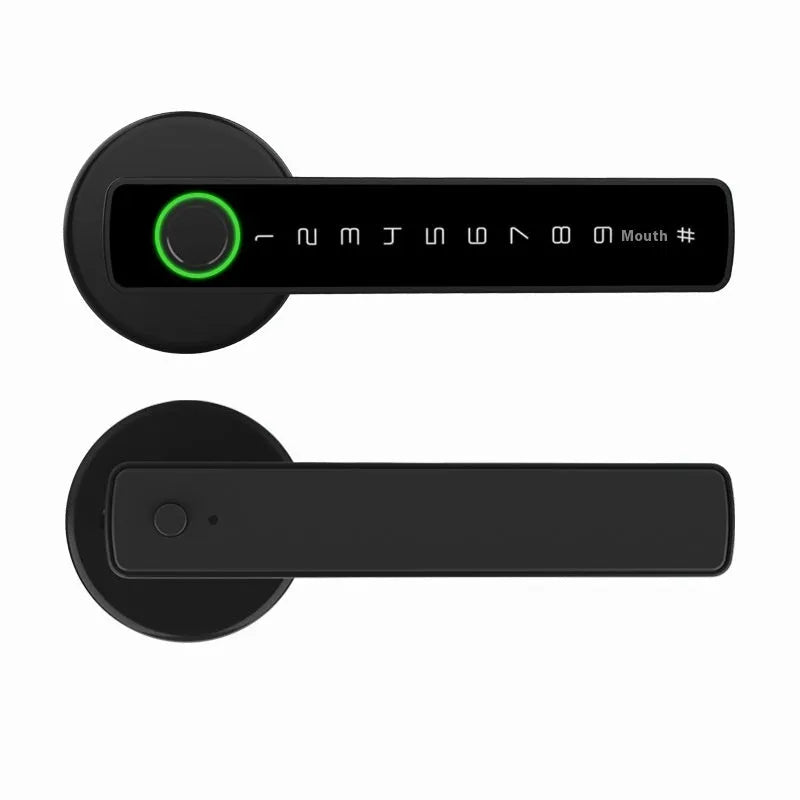 Black spherical card design smart door lock for indoor wooden doors with fingerprint and password access