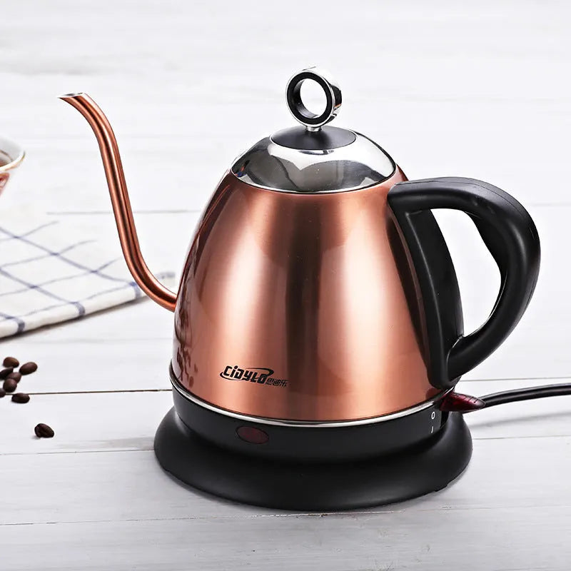 Stainless steel automatic kettle with touch controls in gold colour option