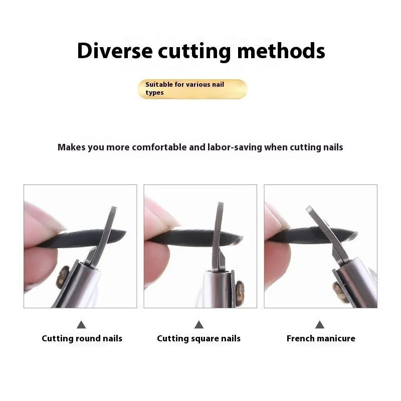 Stainless steel U-shaped French nail art scissors for manicures, shown in electrophoresis black finish.