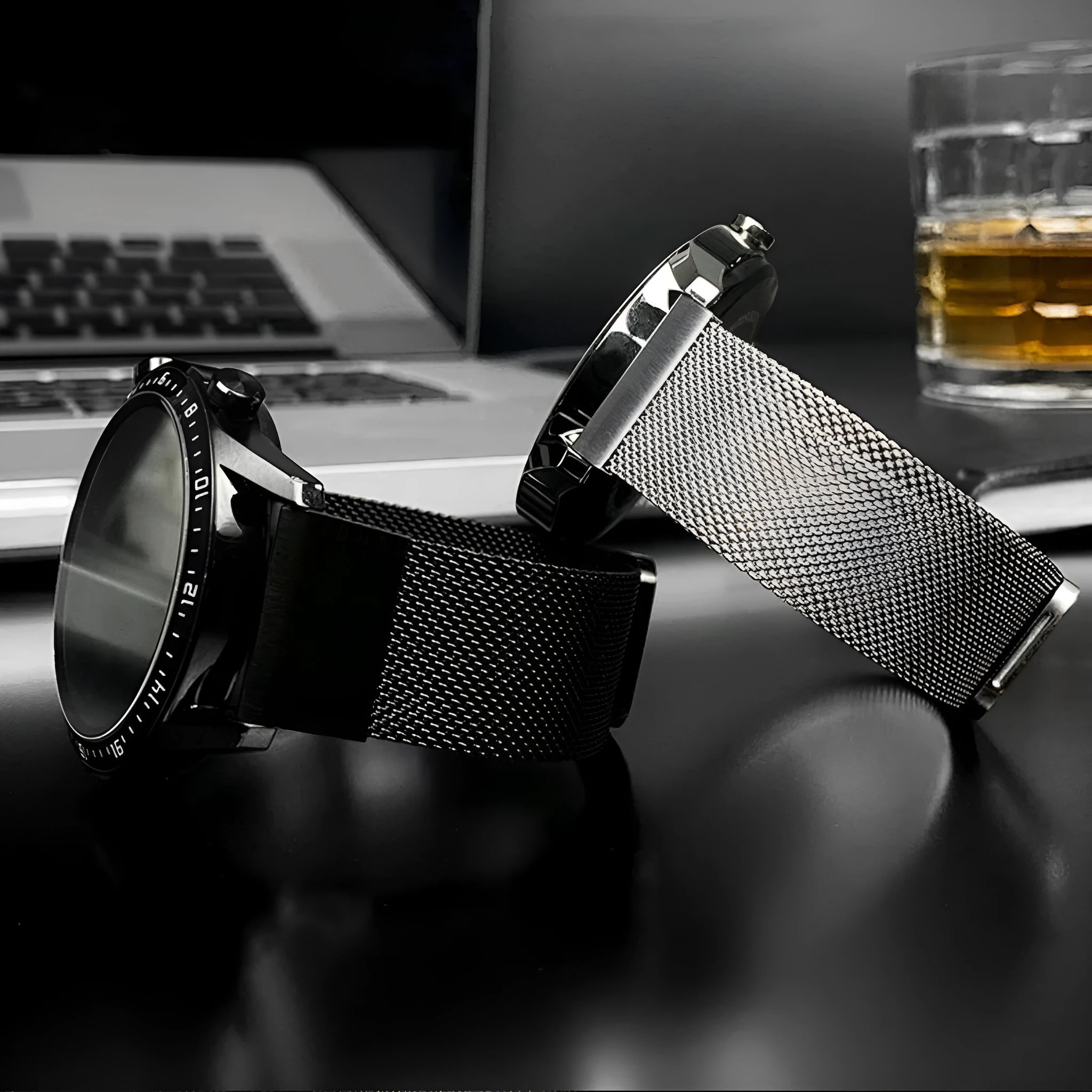 Garmin Fenix stainless steel card strap in silver, black, gold and rose gold colours for 20mm 22mm 26mm watch widths