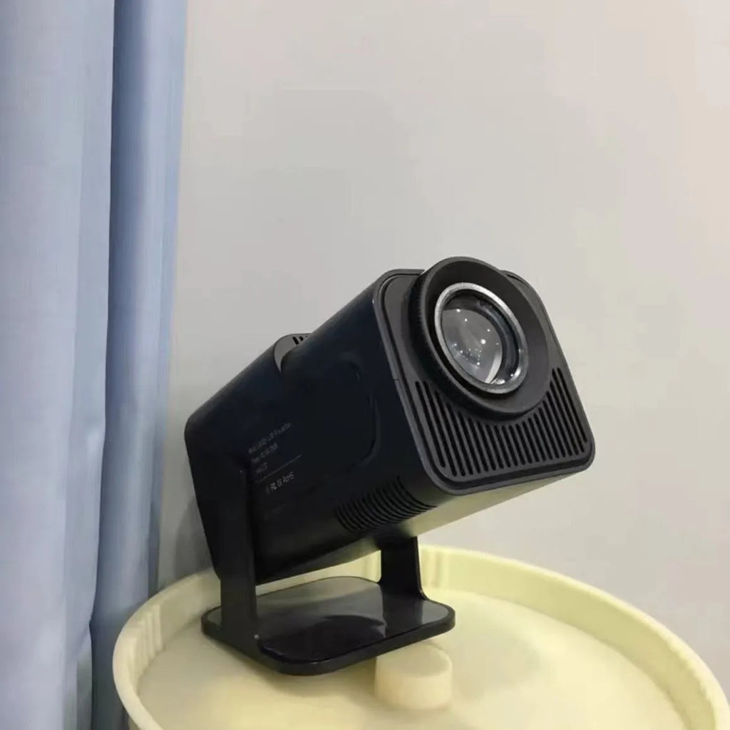 720p wireless game projector with screen handle for home gaming setup