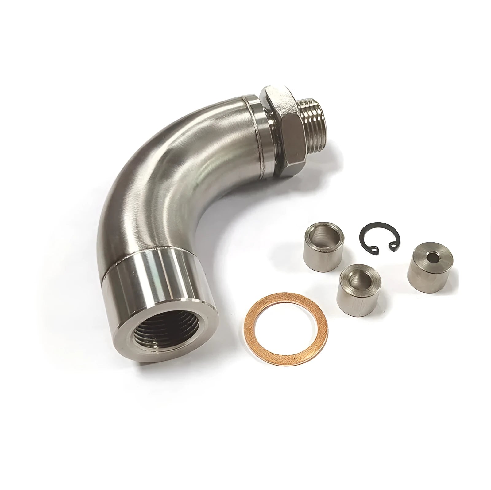 Automotive M18 x 1.5 temperature sensor adapter with gas flow cross-over valve