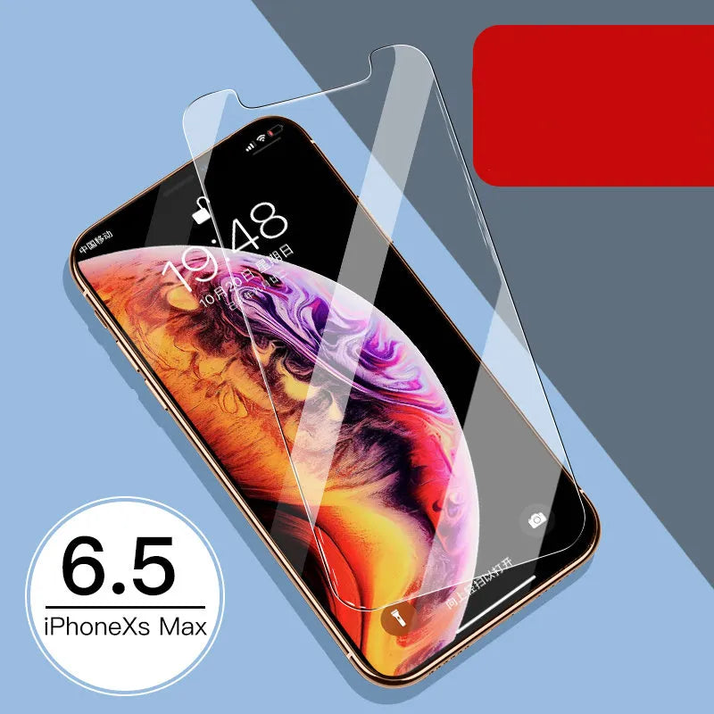 Apple iPhone tempered glass screen protector film for front and rear, showing half-screen design