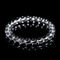 Natural Donghai Old Mine white crystal bracelet with single circle geometric design on wrist.