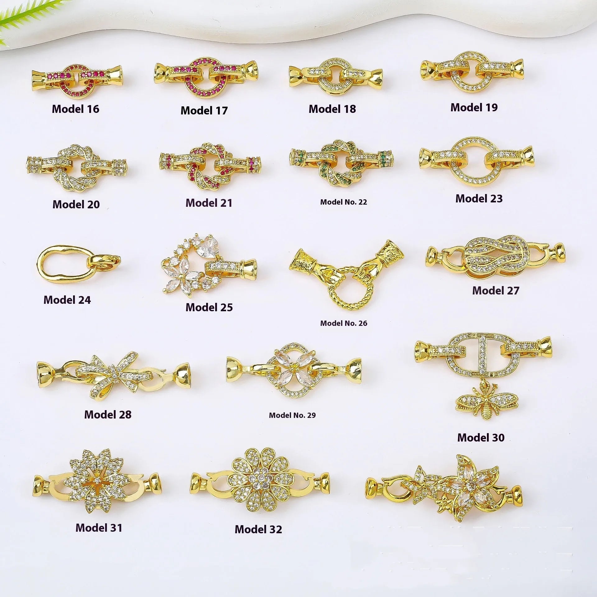 Small gold-coloured jewellery clasp and end hook for DIY necklace or bracelet making and repair.