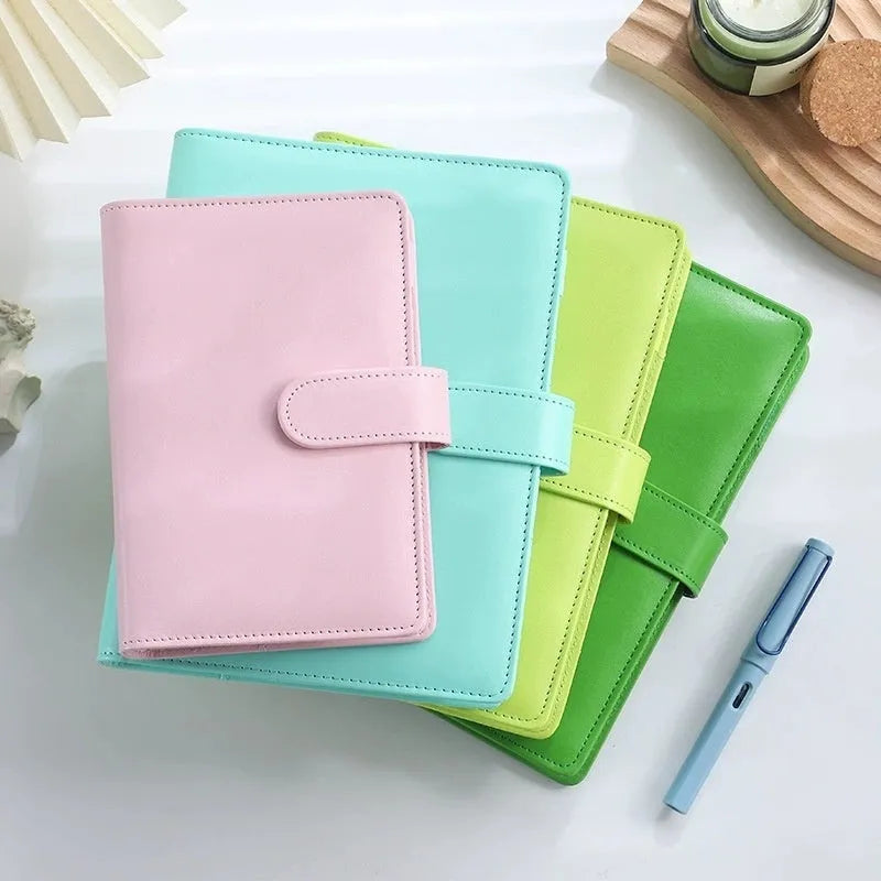 A5 PU leather notebook shell with zipper closure in a solid colour, shown closed.