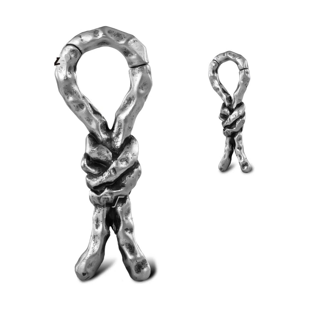 Copper 4mm bending auricle piercing earrings with retro connecting design