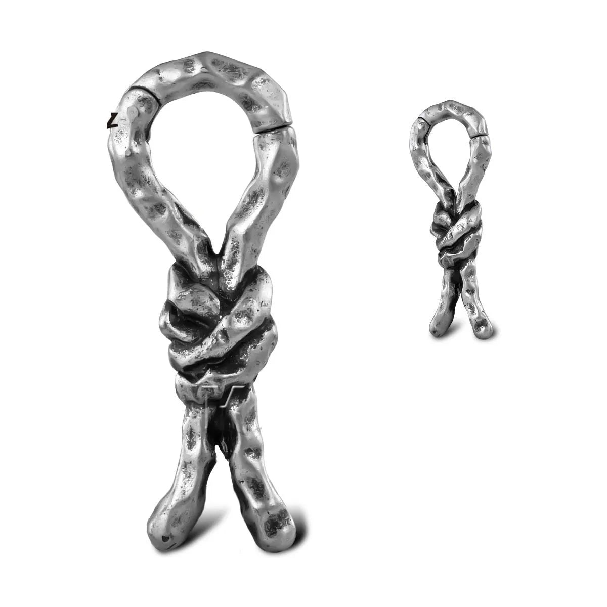 Copper 4mm bending auricle piercing earrings with retro connecting design