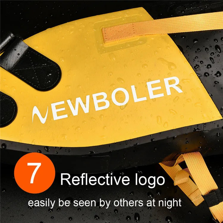 Yellow waterproof PVC cycling tail bag mounted on a bike saddle showing 13L capacity