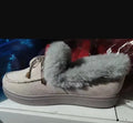 Cotton house slippers with round toe and non-slip rubber sole in a selection of colours.