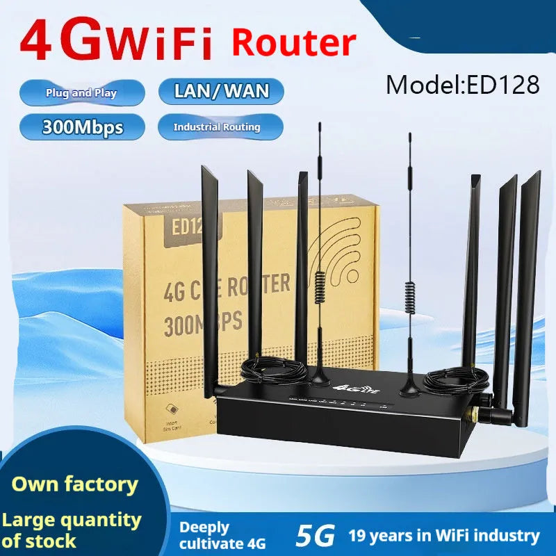 Industrial-grade 4G/3G router with removable iron box design measuring 29.5 x 25 x 5 cm