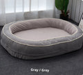 Oval removable cloth pet bed for dogs in green, available in S, M, L sizes