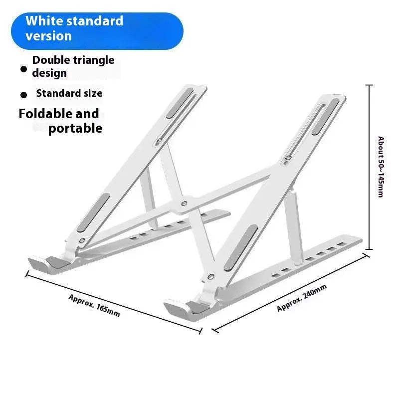 Black aluminium laptop cooling stand folded with silicone surface for 16-18 inch devices