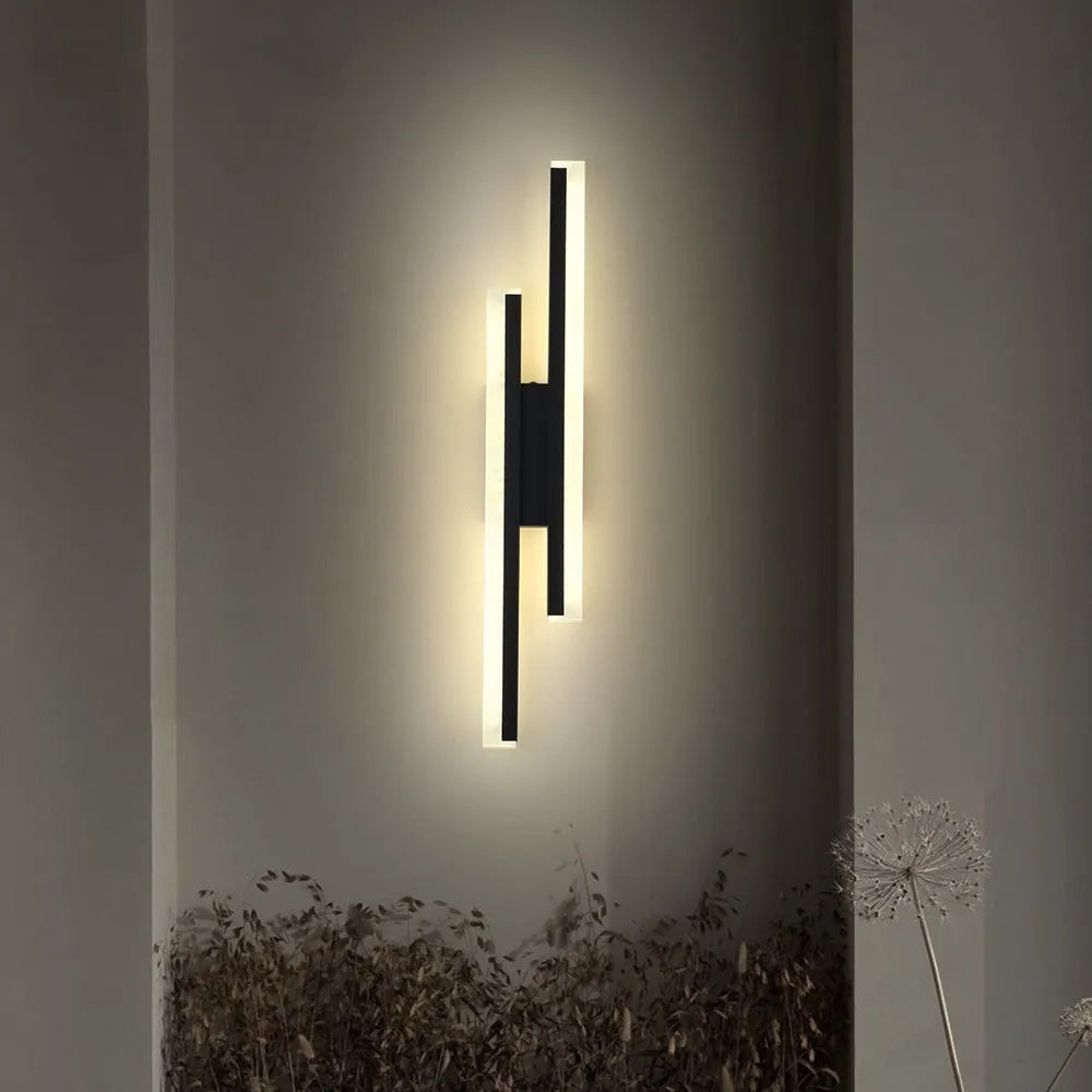 500mm gold linear wall lamp with three colour temperature settings for modern interiors