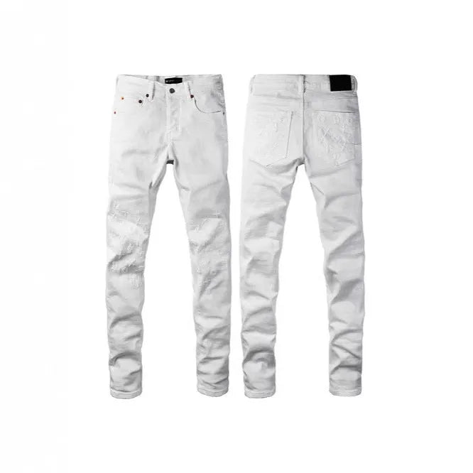 Black slim fit stretch skinny jeans with button fly, cotton straight-leg pencil pants for men
