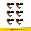 Car Palestinian flag decal sticker in PET material with three colour variants on a car bumper.