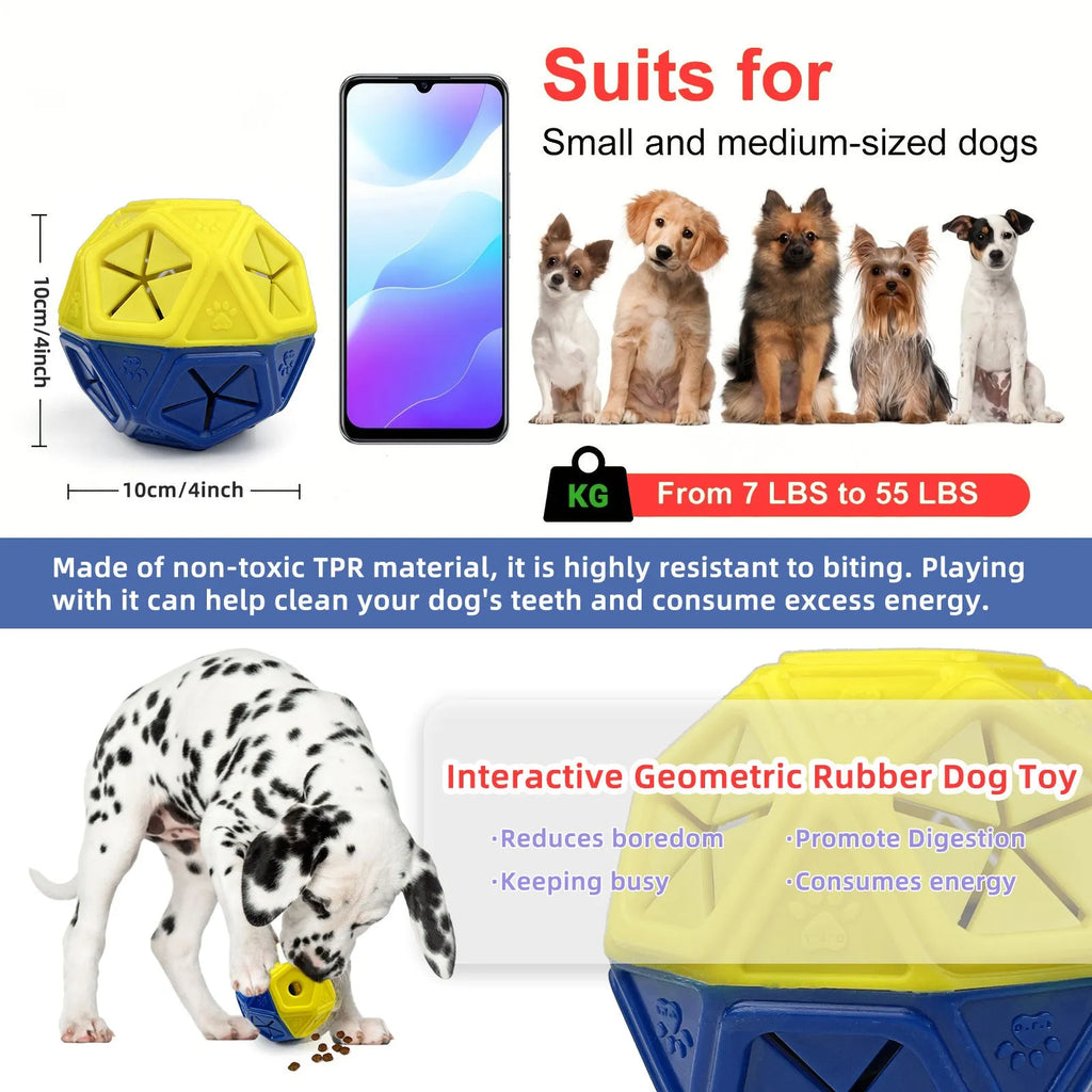 Blue dog toy ball hollow treat dispensing puzzle toy for indoor and outdoor use