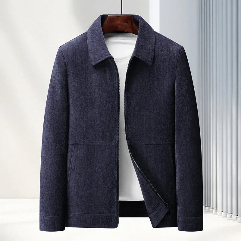 Men's slim fit casual coat jacket in a classic colour on a middle-aged model.