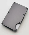 Aluminium alloy grey carbon fibre RFID-blocking wallet with seven card slots