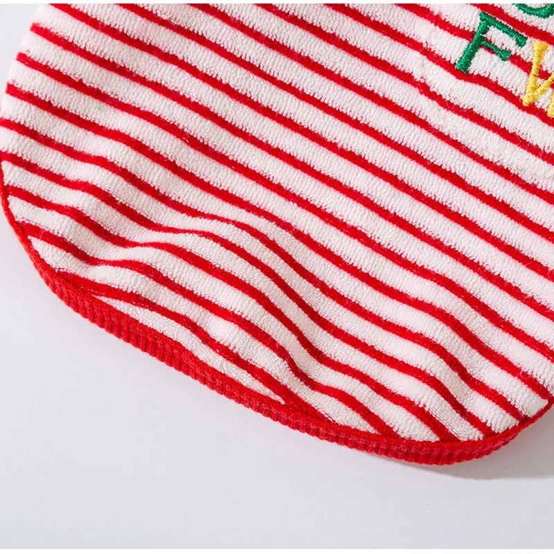 Red striped two-legged fleece pet clothing for small to medium dogs and cats