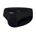 Men's solid colour low-waist polyester briefs on a white background