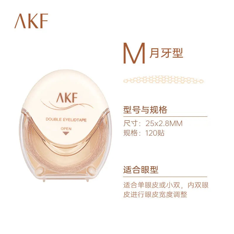 Roll of double eyelid stickers showing invisible lace design for natural eyelid definition