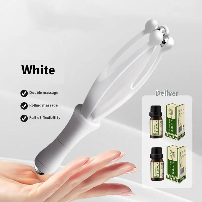 Finger massager multifunctional hand joint roller with steel balls in blue and white