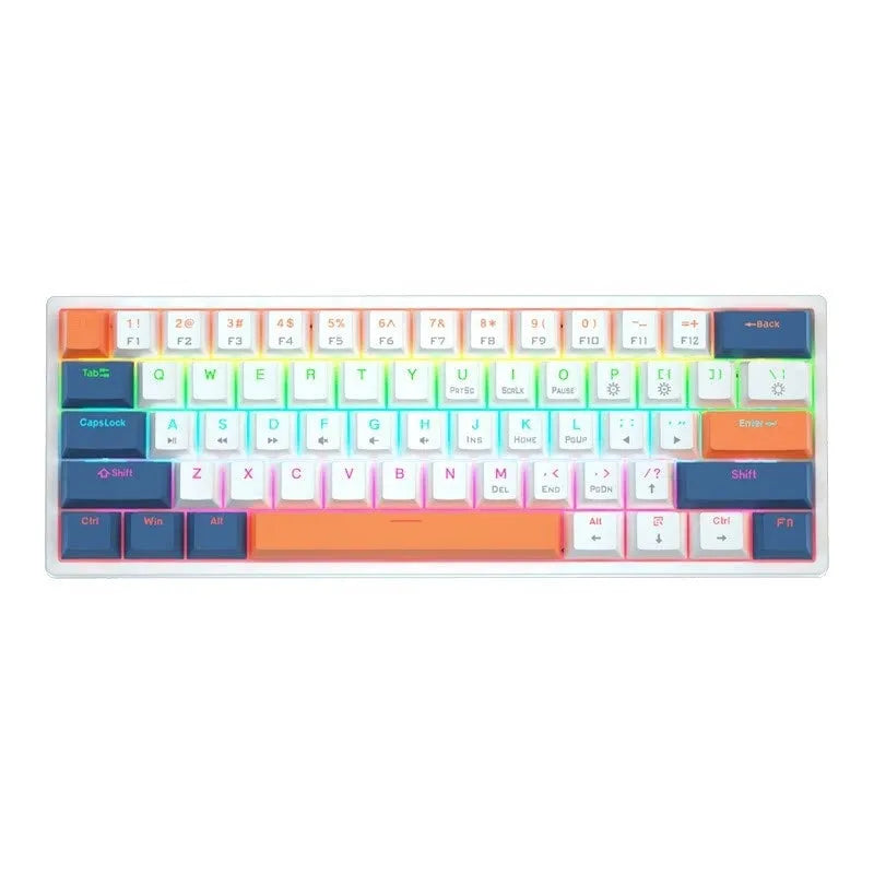 61-key compact mechanical keyboard with wired hot-plug design in multiple colour options