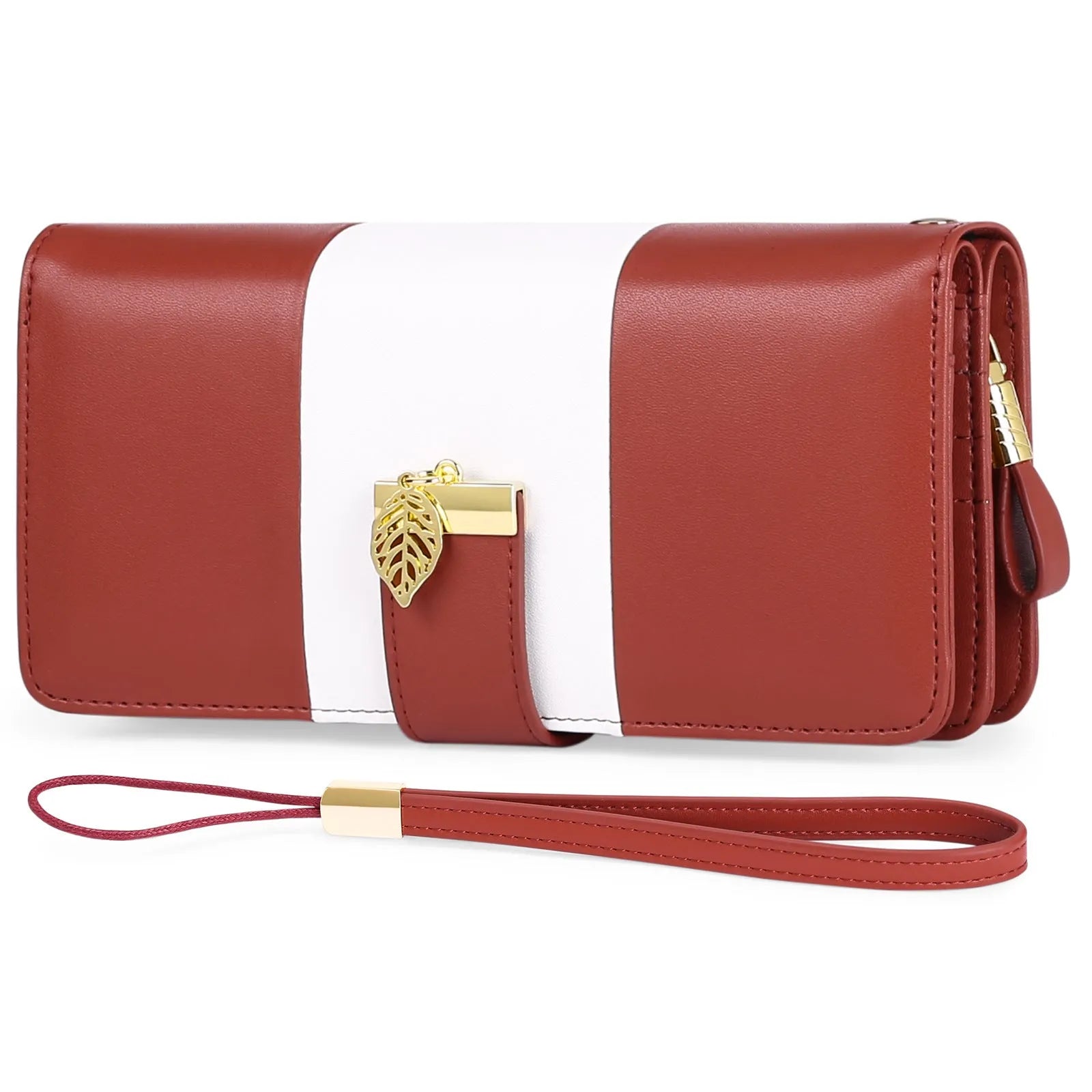Anti-theft PU leather clutch handbag with lock opening in midnight black colour