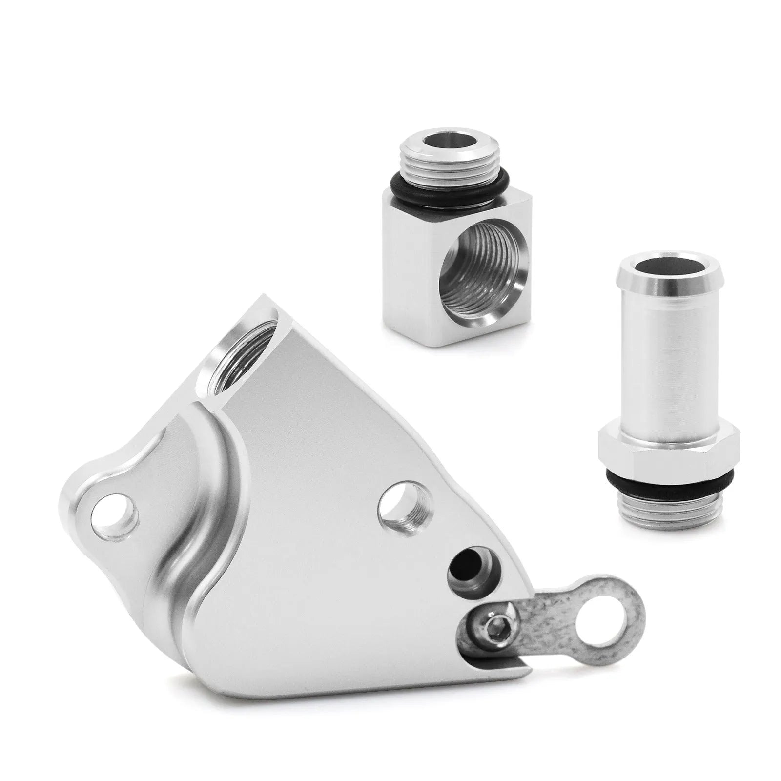 Aluminium K Series coolant adapter for K20 K24 intake manifold with 145x105x35mm dimensions
