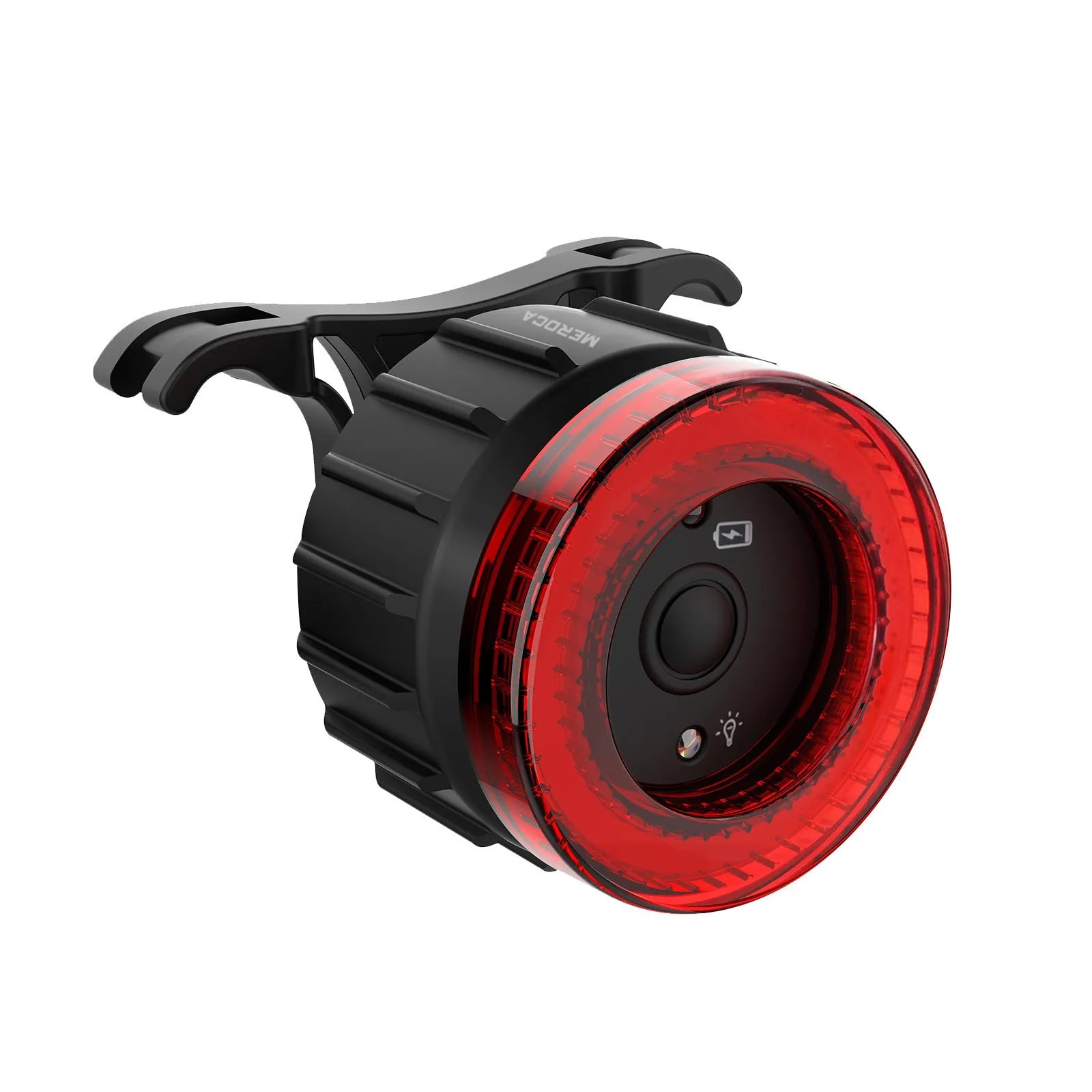 Black intelligent induction brake taillight for bicycles with aluminium alloy construction
