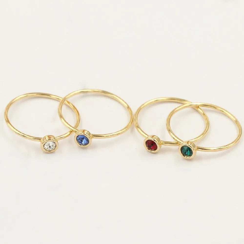 14K gold plated knuckle ring with cubic zirconia stones in multiple colours for DIY jewellery making