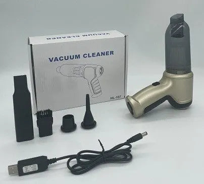 Three-in-one wireless car pet vacuum cleaner in brushless gold style with dust bucket and charging cable