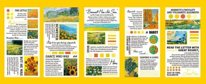 Paper sticker book pack of 20 landscape painting stickers 60x120mm with eight colour options