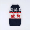 Navy blue knitted Christmas sweater for dogs in acrylic material with festive design