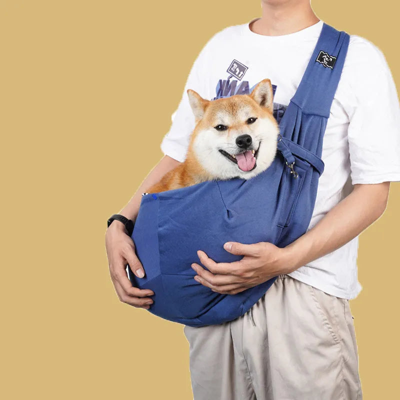 Foldable cat messenger backpack in a choice of colours, shown with shoulder straps and breathable panels.