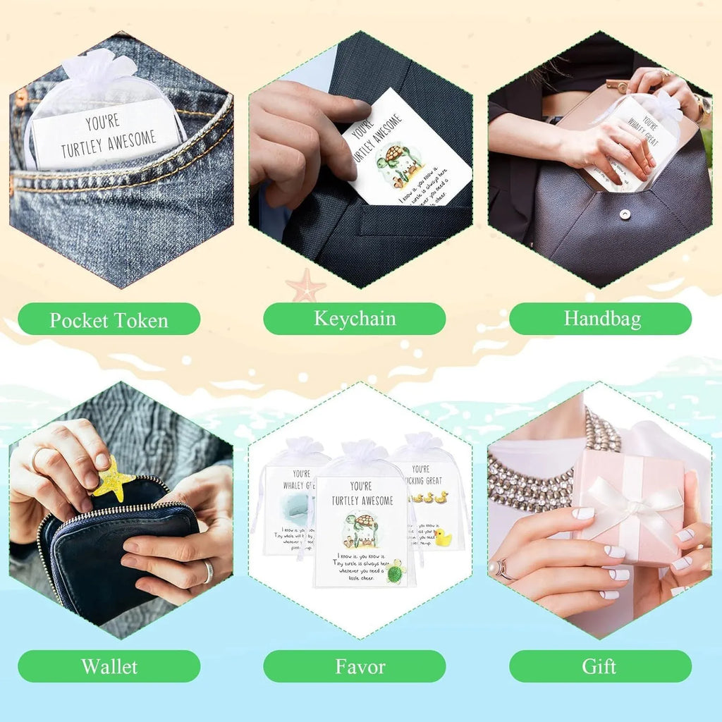 Resin memo greeting cards with pun designs in various set quantity options