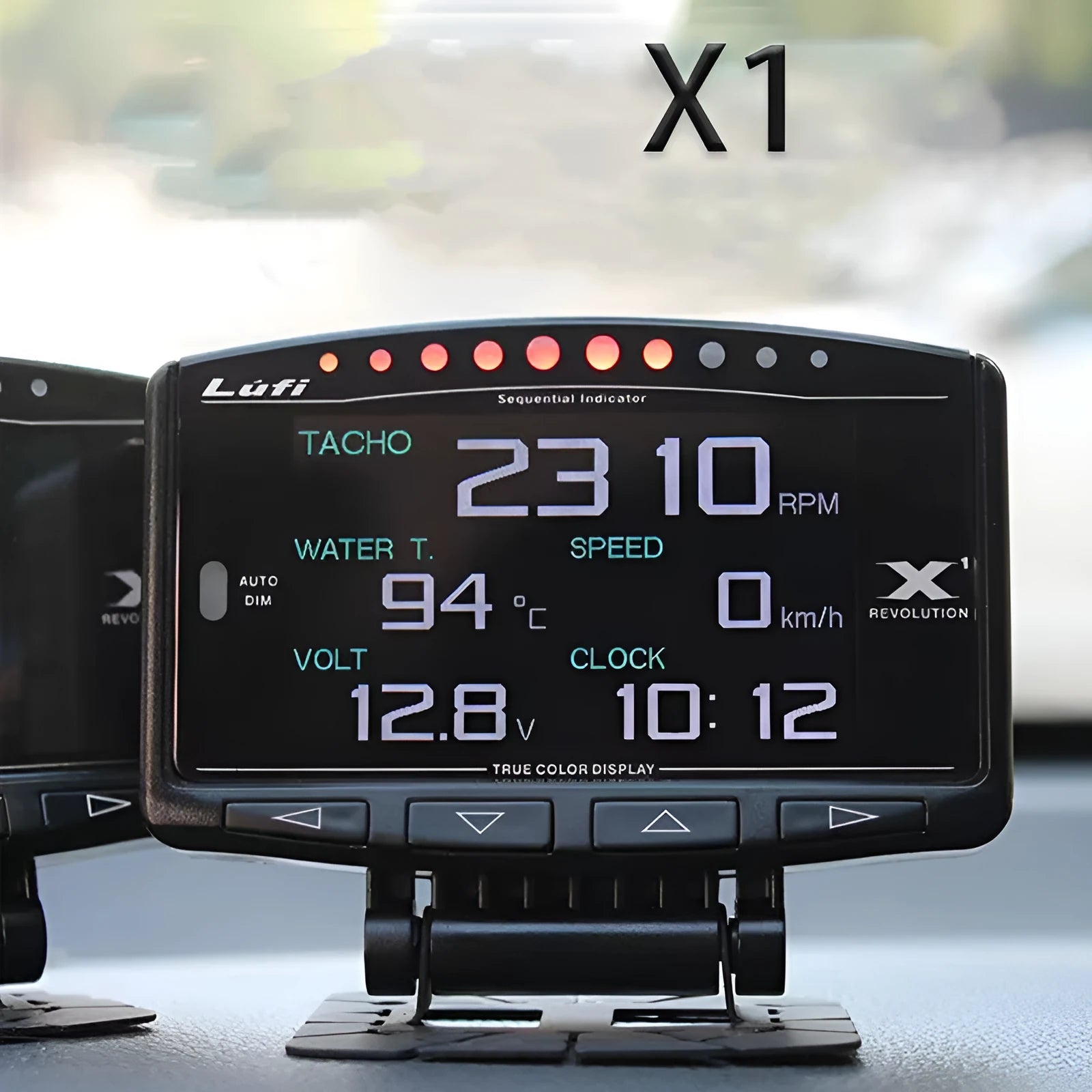 X1 Automotive OBD instrument with LED display and metal construction