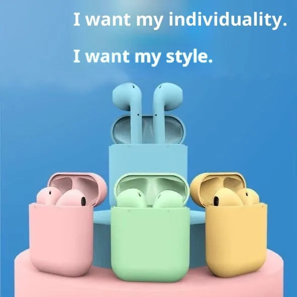 I12 second generation Bluetooth headset in-ear silicone wireless earphones, Supreme Edition, available in four colours