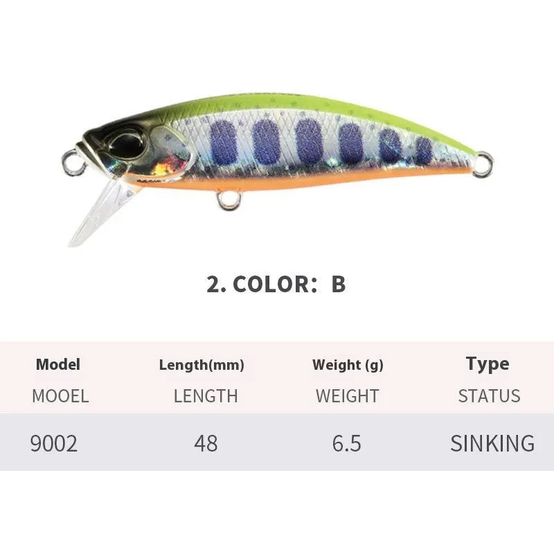 Japanese submerged mino fishing lure for mandarin fish and snakehead, 48mm soft plastic bait