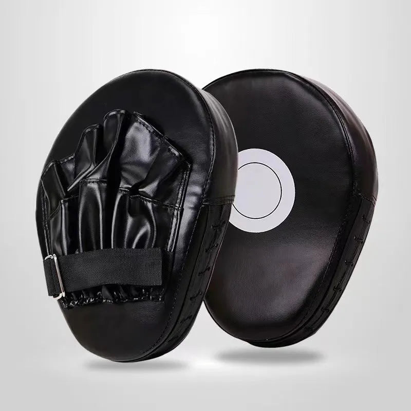 Boxing punch mitts in curved and flat styles for Sanda and Muay Thai training