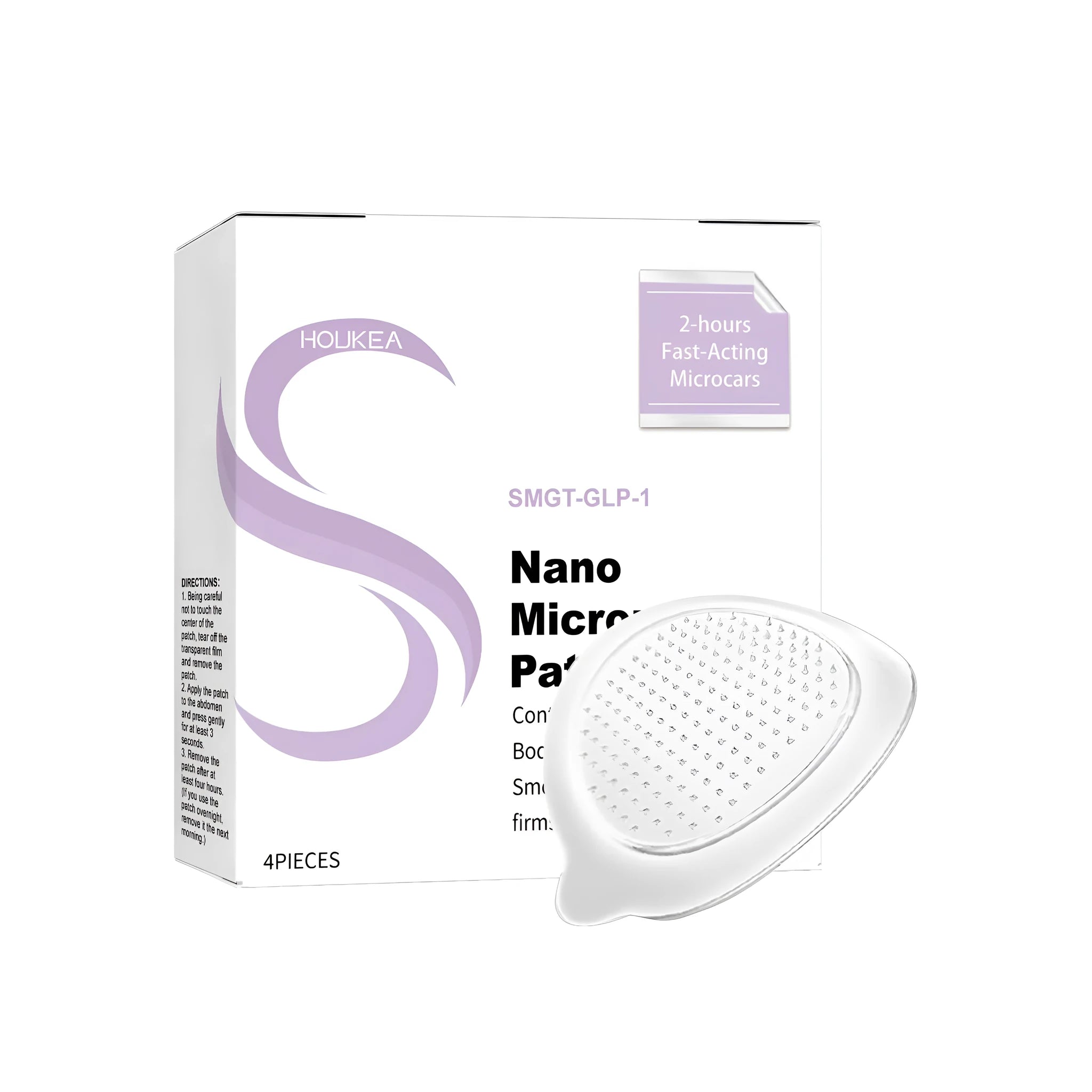 Four individually packaged nano microneedle patches for skincare with ginger and mugwort root extract.