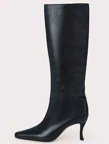 Women's square toe cowboy boot in microfiber, shown in a choice of colours including black and brown stone pattern.