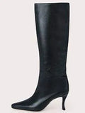 Women's square toe cowboy boot in microfiber, shown in a choice of colours including black and brown stone pattern.