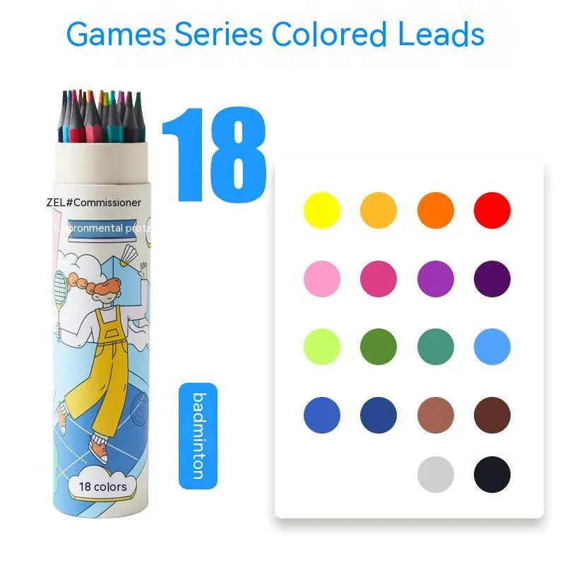 Zhenglin Sports Series colour pencils in 24-colour and 36-colour sets for children's drawing