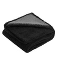 Flannel fleece composite thickened waterproof pet pad in blue gray, on a dog bed, available in multiple sizes