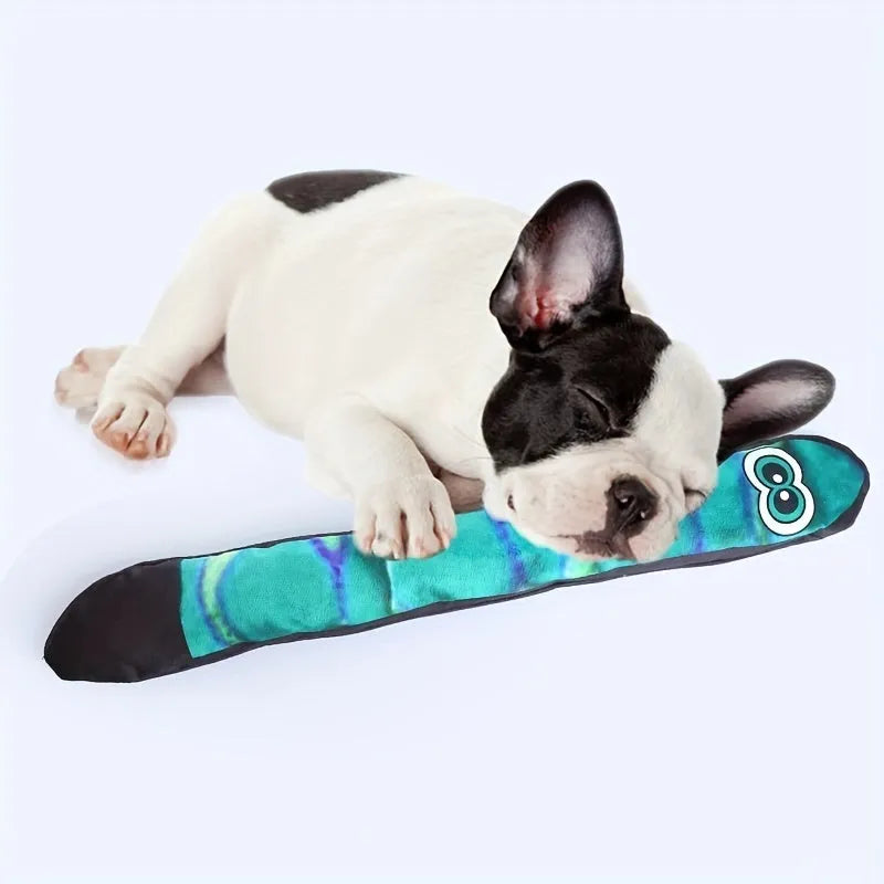 Snake dog squeaky toy multicolor plush striped non-filled interactive chew toy