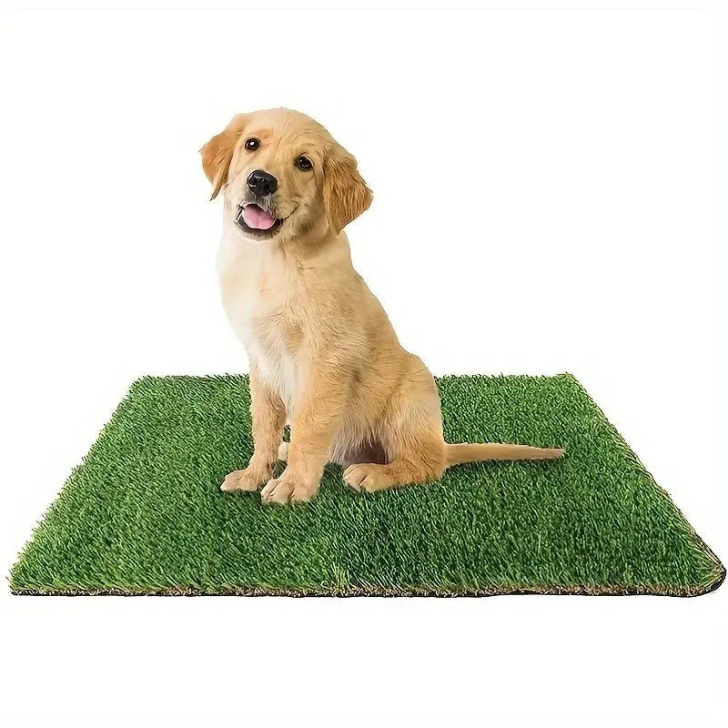 Artificial grass dog and cat toilet training mat showing three different size options
