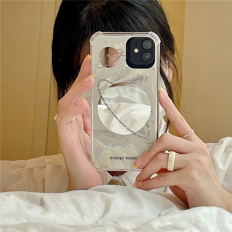 Cool Wind space planet mirror TPU phone case for iPhone 13 Pro Max in mirror-planet colour
